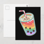 LGBT+pride. Regenboogliefde schudden. Briefkaart (Voorkant / Achterkant)