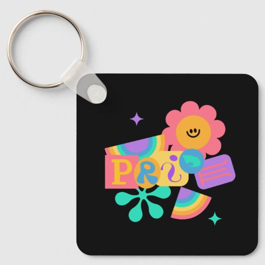LGBT+pride. Regenboogliefde. Zonnebloemliefde. Sleutelhanger (Voorkant)