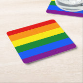 LGBT Pride regenboogstripes Kartonnen Onderzetters (Schuin)