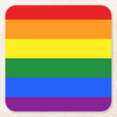 LGBT Pride regenboogstripes Kartonnen Onderzetters (Voorkant)