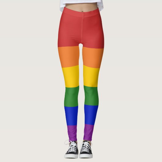 LGBT Pride regenboogstripes Leggings (Voorkant)