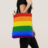 LGBT Pride regenboogstripes Tote Bag (Dichtbij)