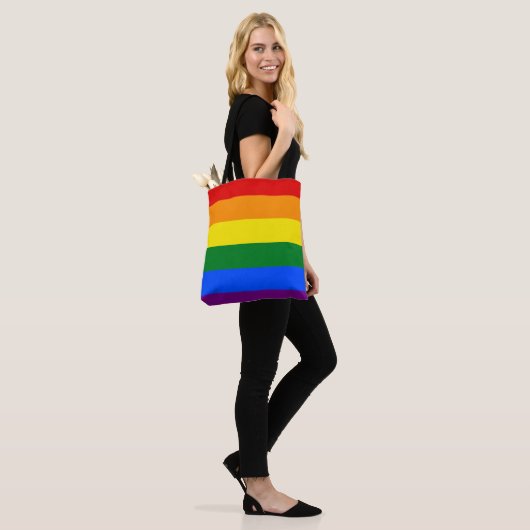 LGBT Pride regenboogstripes Tote Bag (Op model)