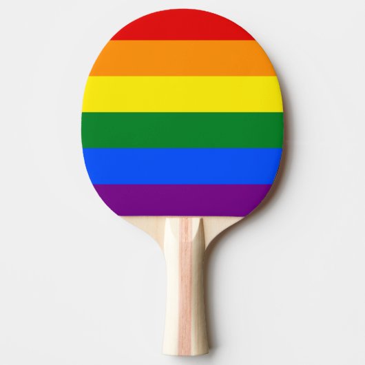 LGBT Pride regenboogstrips Tafeltennisbatje (Voorkant)