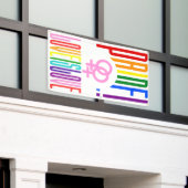 LGBT Pride regenboogvlag Kleuren Lesbische koppel Spandoek (Buitenkant Gebouw)
