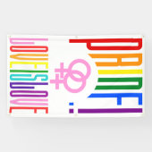 LGBT Pride regenboogvlag Kleuren Lesbische koppel Spandoek (Horizontaal)