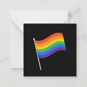 LGBT+pride. Regenboogvlag Noot Kaart Notitiekaartje