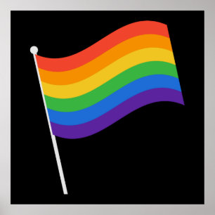 LGBT+pride. Regenboogvlag Poster