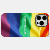 LGBT Pride Regenboordevlag Gepersonaliseerde naam Case-Mate iPhone Case (Achterkant (horizontaal))