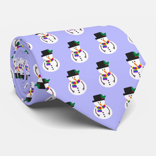 LGBT+ Pride Sneeuwman Knoop Stropdas (Opgerold)