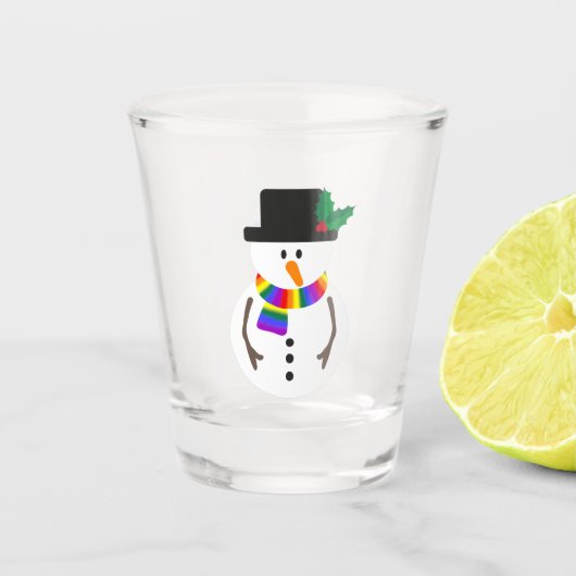 LGBT+ Pride Sneeuwman Shotglas Shot Glas (Voorkant)