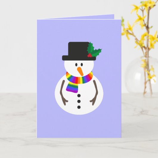 LGBT+ Pride Snowman-kerstKaart Kaart (Gele Bloem)
