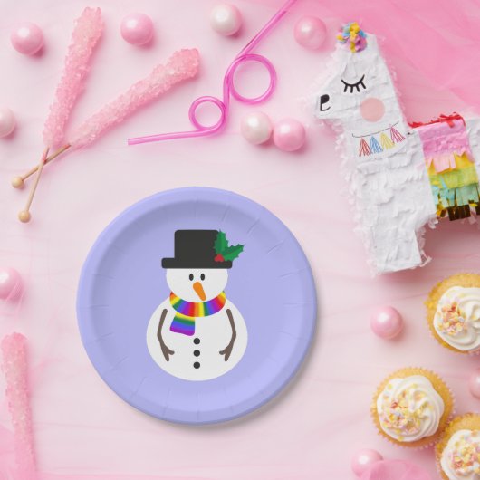 LGBT+ Pride Snowman Paper-Borden Papieren Bordje (Feest)
