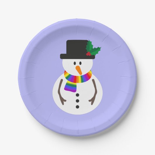 LGBT+ Pride Snowman Paper-Borden Papieren Bordje (Voorkant)