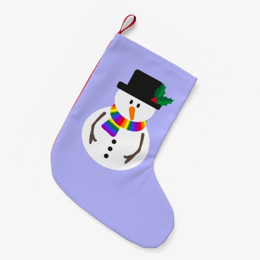 LGBT+ Pride Snowman Stocking Kleine Kerstsok (Voorkant (Hangend))