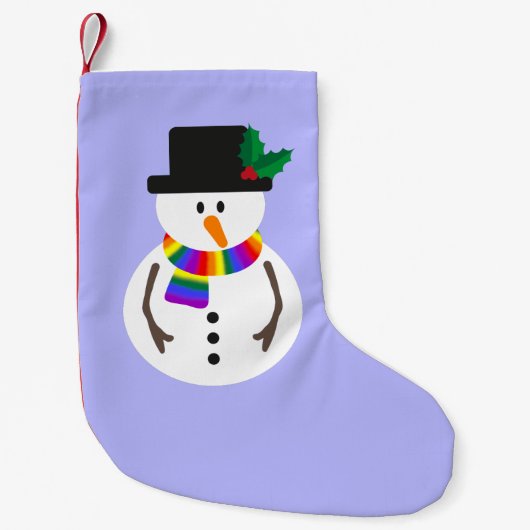 LGBT+ Pride Snowman Stocking Kleine Kerstsok (Voorkant)