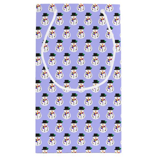 LGBT+ Pride Snowmen Pattern Gift Bag Klein Cadeauzakje (Achterkant)