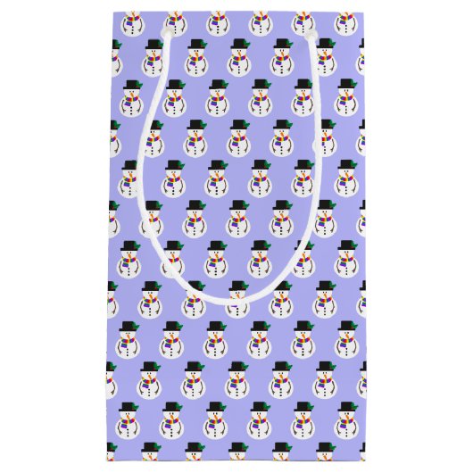 LGBT+ Pride Snowmen Pattern Gift Bag Klein Cadeauzakje (Voorkant)