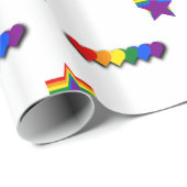 LGBT pride stars and hearts Wrapping Paper Cadeaupapier (Rol Hoek)