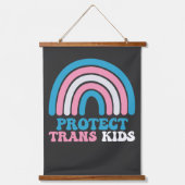 LGBT Pride Steun Bescherm Trans Kinderen Hangend Wandkleed (Voorkant)