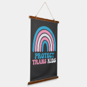 LGBT Pride Steun Bescherm Trans Kinderen Hangend Wandkleed (Gebogen)