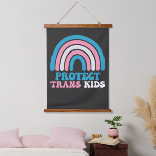 LGBT Pride Steun Bescherm Trans Kinderen Hangend Wandkleed