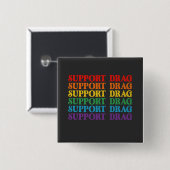 LGBT Pride Steun Drag Is Geen Misdaad Vierkante Button 5,1 Cm (Voorkant /achterkant)