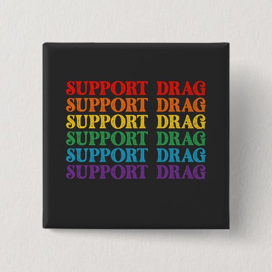 LGBT Pride Steun Drag Is Geen Misdaad Vierkante Button 5,1 Cm (Voorkant)