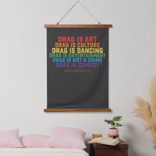 LGBT Pride Steun Drag Is Kunst Geen Misdaad Hangend Wandkleed