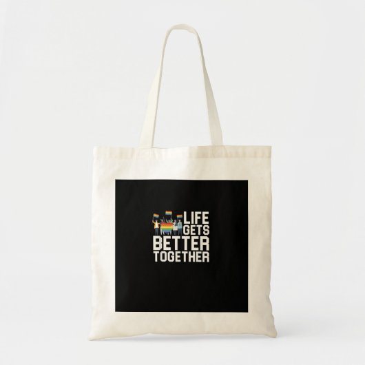 LGBT Pride Steun Leven Wordt Beter Samen Inclusief Tote Bag (Voorkant)