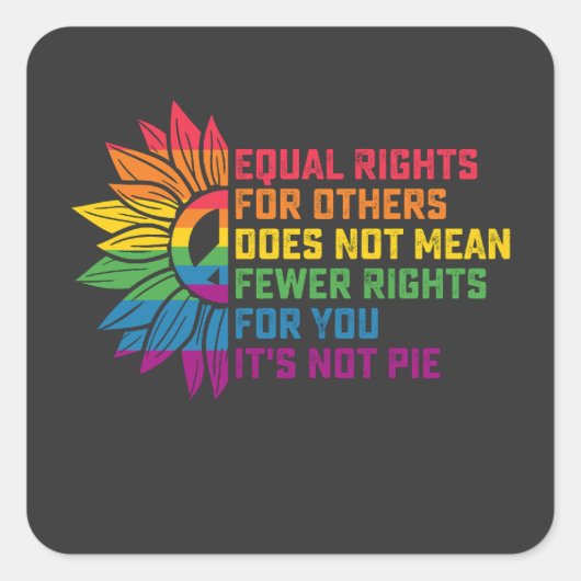 LGBT Pride Sunflower Gelijke rechten voor anderen Vierkante Sticker (Voorkant)