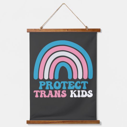 LGBT Pride Support beschermt trans-Kinder Hangend Wandkleed (Voorkant)