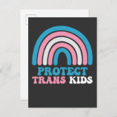 LGBT Pride Support beschermt trans-Kinder Uitnodiging Briefkaart (Voorkant / Achterkant)
