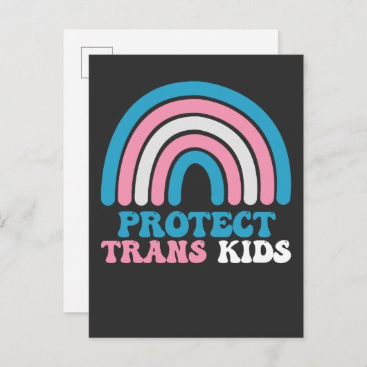 LGBT Pride Support beschermt trans-Kinder Uitnodiging Briefkaart (Voorkant / Achterkant)