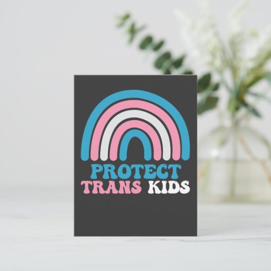 LGBT Pride Support beschermt trans-Kinder Uitnodiging Briefkaart (Staand voorkant)