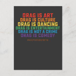 LGBT Pride Support Drag is geen misdaad Uitnodiging Briefkaart