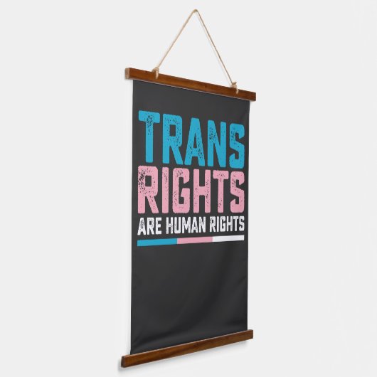 LGBT Pride Trans Rights zijn mensenrechten Hangend Wandkleed (Gebogen)
