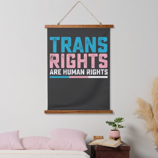 LGBT Pride Trans Rights zijn mensenrechten Hangend Wandkleed (Slaapkamer)