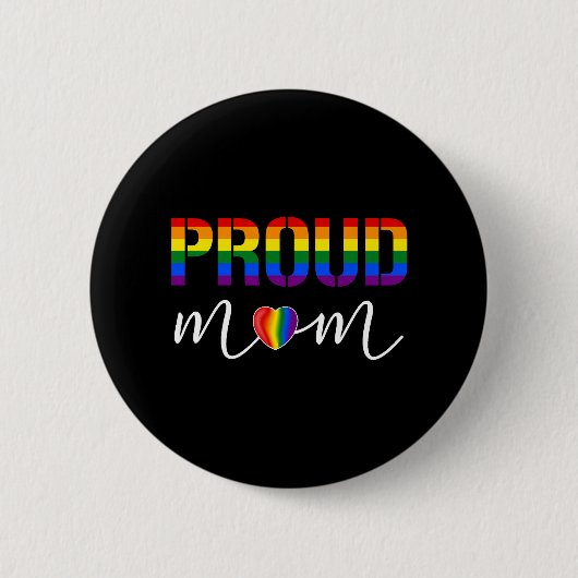 LGBT Pride Trotse Moeder Ronde Button 5,7 Cm (Voorkant)