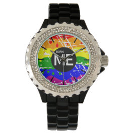 LGBT Pride Vlag Dripping Paint Born Me Horloge