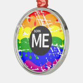 LGBT Pride Vlag Dripping Paint Born Me Metalen Ornament (Links)