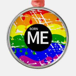 LGBT Pride Vlag Dripping Paint Born Me Metalen Ornament
