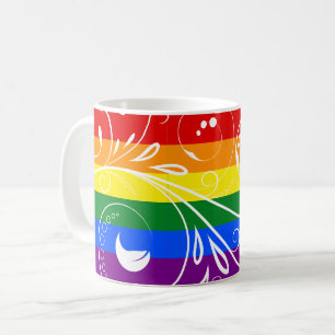 LGBT Pride Vlag Vintage Bloem Bloei Koffiemok
