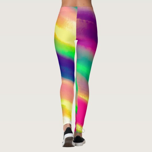 LGBT Pride Waterverf Rainbow Leggings (Achterkant)
