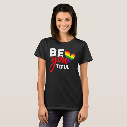 LGBT Pride Wees je trouwe mooie regenboog gay lesb T-shirt (Voorkant volledig)