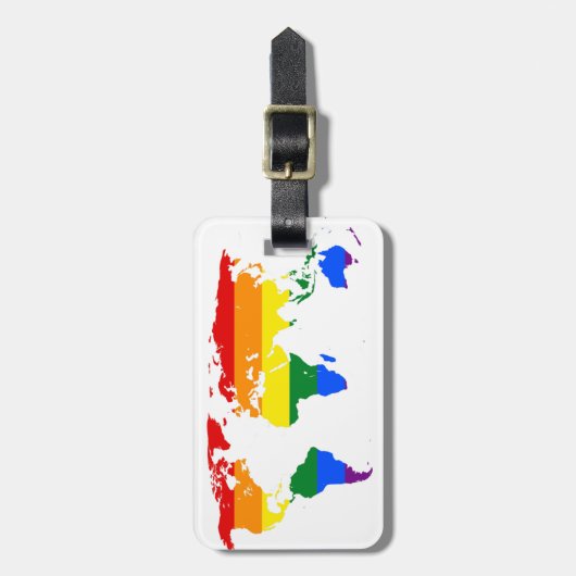 LGBT Pride Wereldkaart  Bagagelabel (Voorkant verticaal)