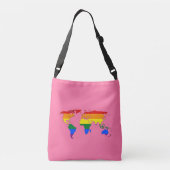 LGBT-pride wereldkaart Crossbody Tas (Achterkant)