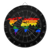 LGBT-pride wereldkaart Dartbord (Voorkant)