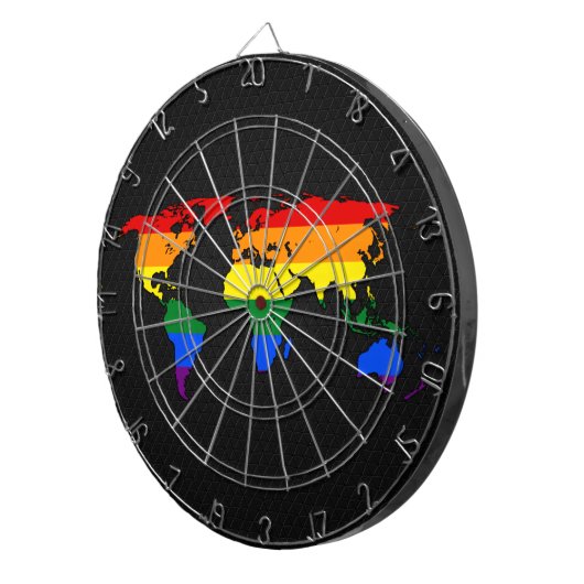 LGBT-pride wereldkaart Dartbord (Voorkant Rechts)