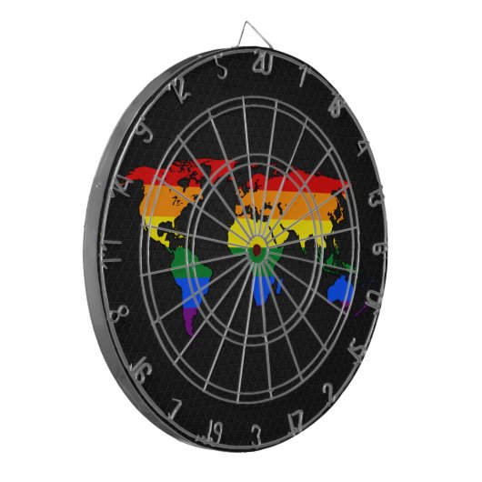 LGBT-pride wereldkaart Dartbord (Voorkant Links)